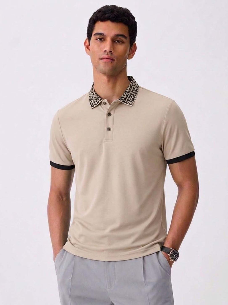 Men’s Premium Patterned Collar Polo T-Shirt