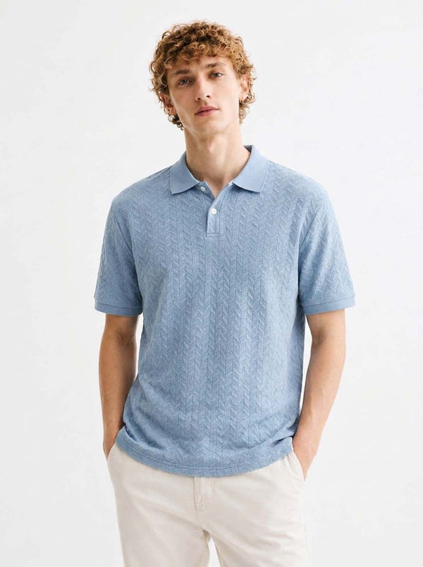 Men’s Premium Regular Fit Textured Polo T-Shirt