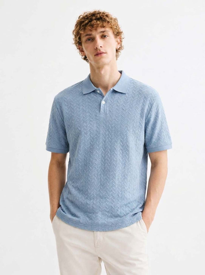 Men’s Premium Regular Fit Textured Polo T-Shirt