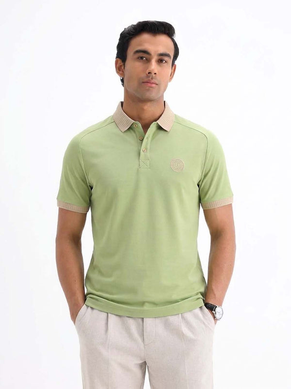 Men’s Premium Regular Contrast-Collar Polo T-Shirt