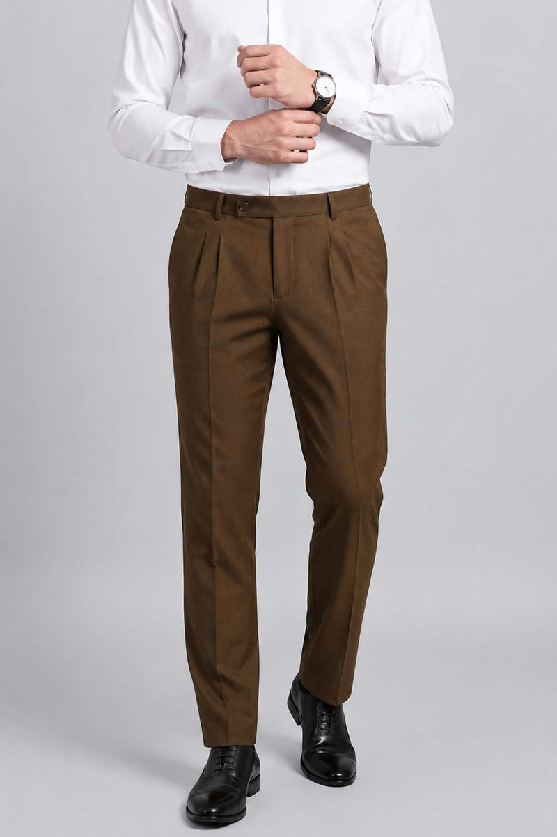 Men’s Premium Formal Elegant Pleated Office Wear Trousers Pants