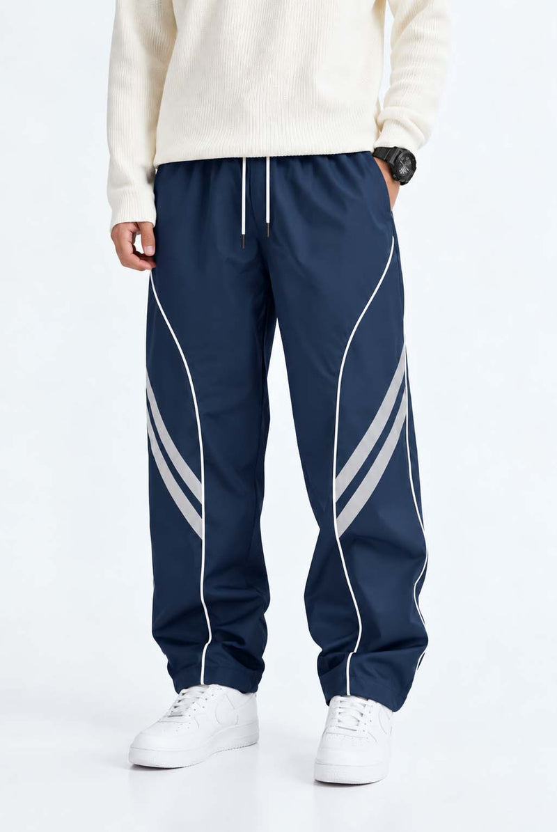 Men's Premium Piping Curved-Panel Track Pants