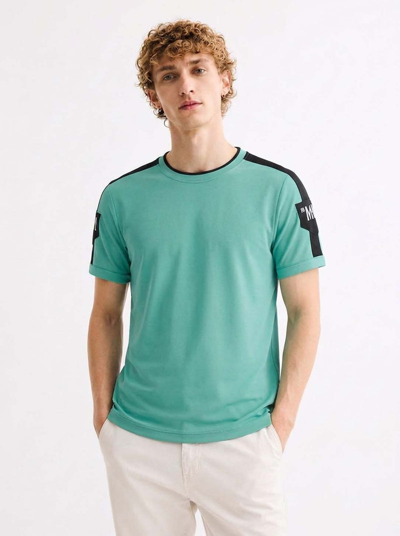 Men's Premium Shoulder Striped Round Neck T-Shirt