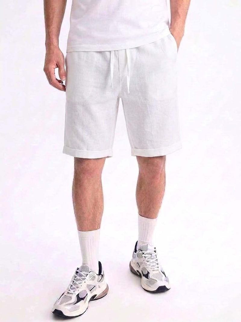 Men's Premium Solid Elastic Waist Beach Shorts