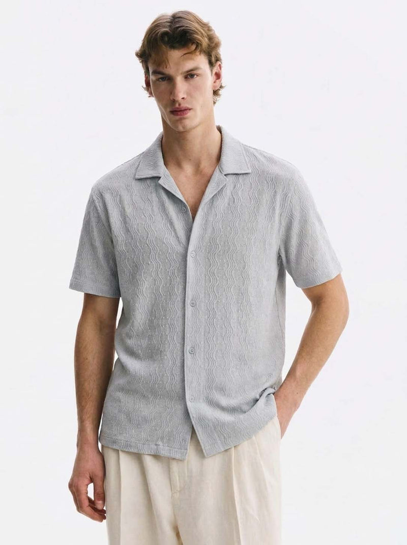 Men's Premium Textured Cuban Collar Shirt