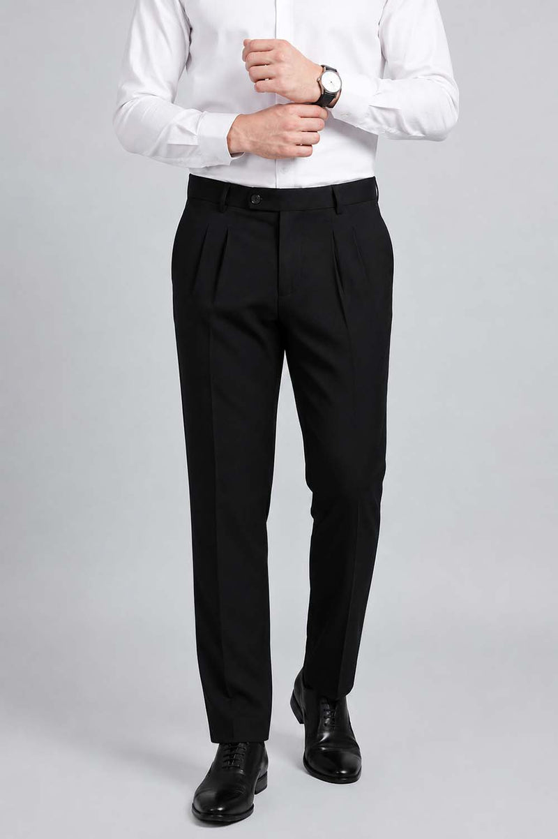 Men’s Premium Formal Elegant Pleated Office Wear Trousers Pants