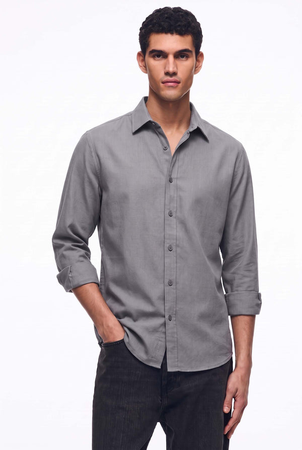 Men’s Premium Plain Regular fit Linen-Blend Shirt