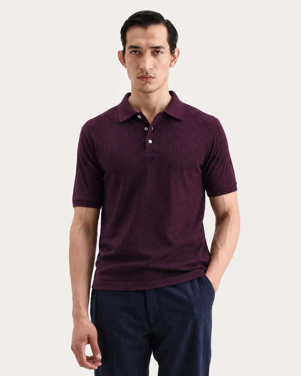 Men’s Premium Textured Regular Fit Polo T-Shirt