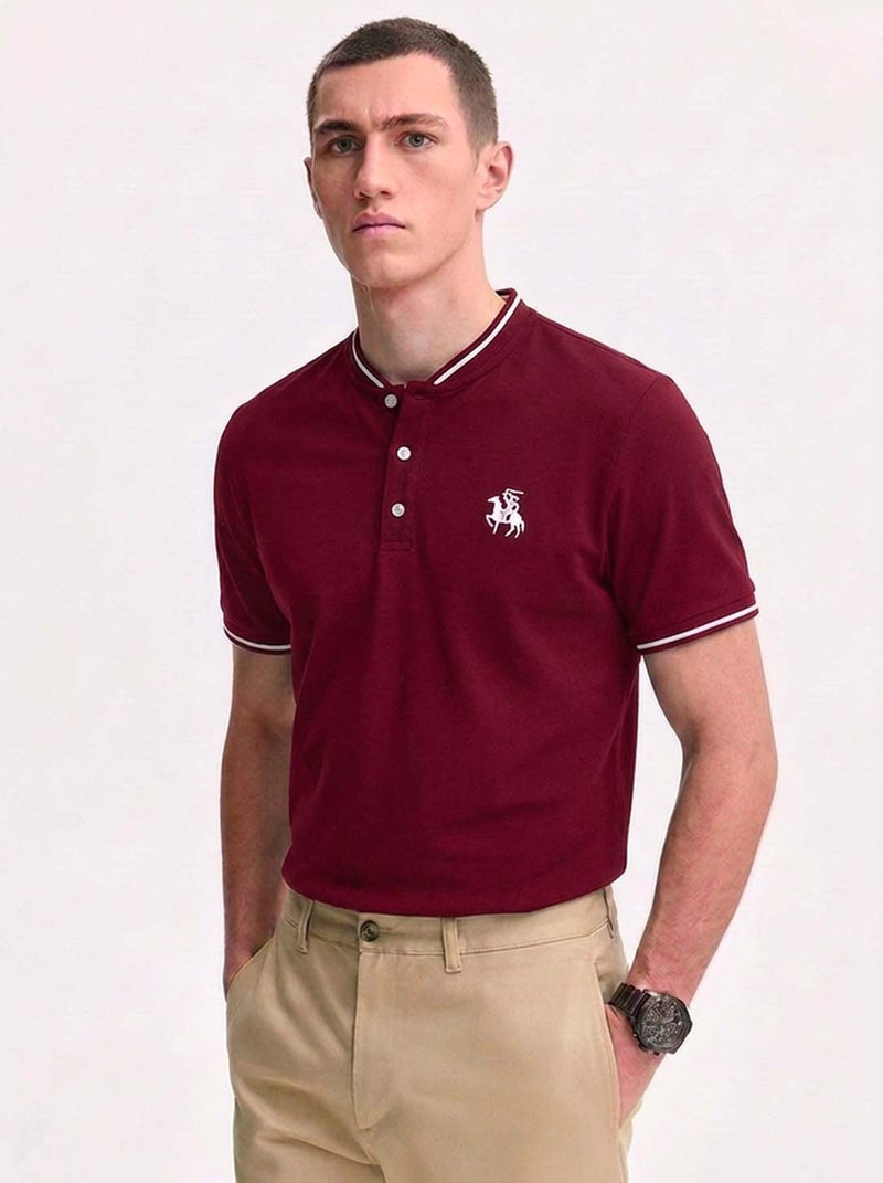 Men’s Premium Mandarin Collar Polo T-Shirt