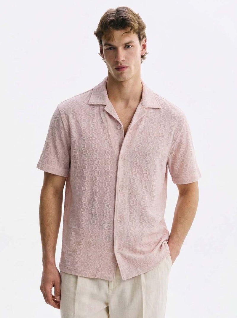Men's Premium Textured Cuban Collar Shirt