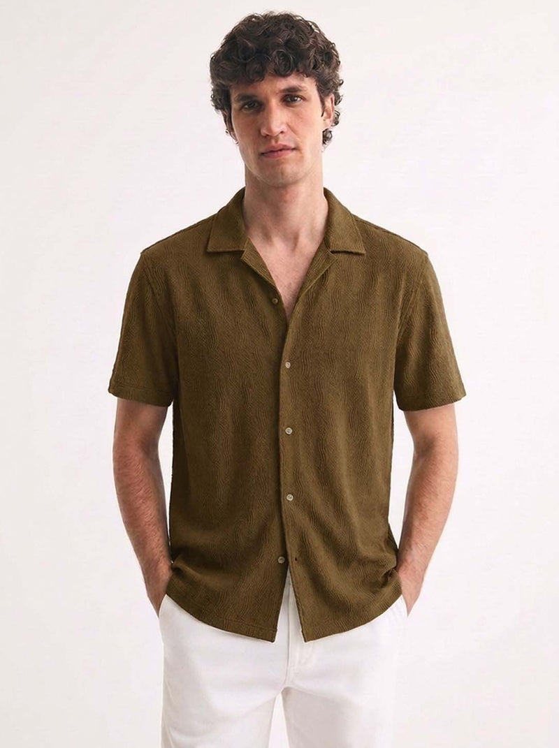 Men's Premium Textured Cuban Collar Shirt
