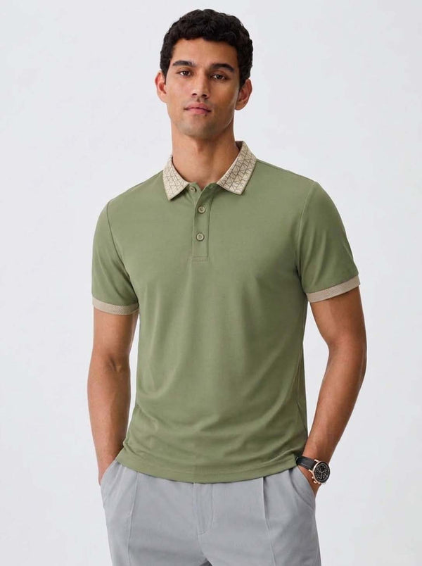 Men’s Premium Patterned Collar Polo T-Shirt