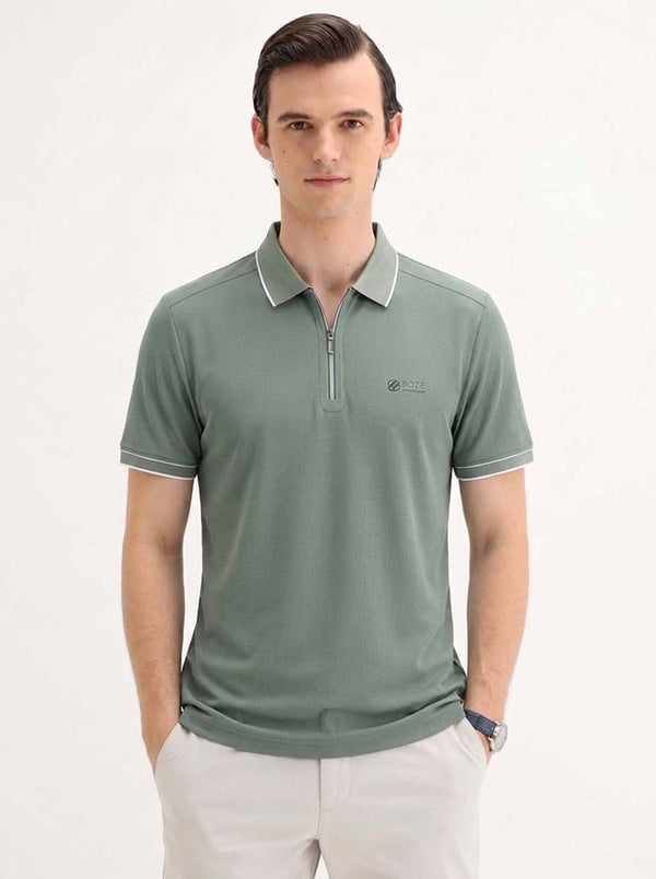 Men’s Premium Regular Fit Zippered Polo T-Shirt