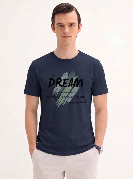 Men's Premium  Graphic Printed Round Neck T-Shirt