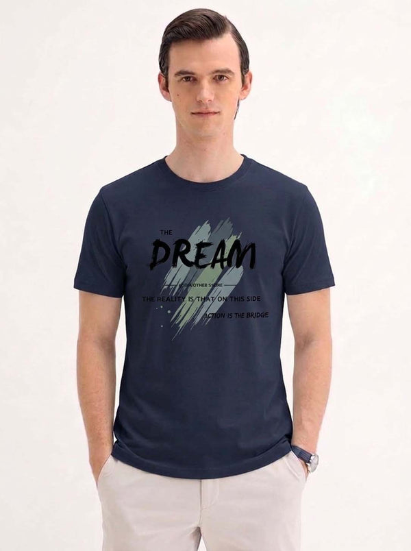 Men's Premium  Graphic Printed Round Neck T-Shirt