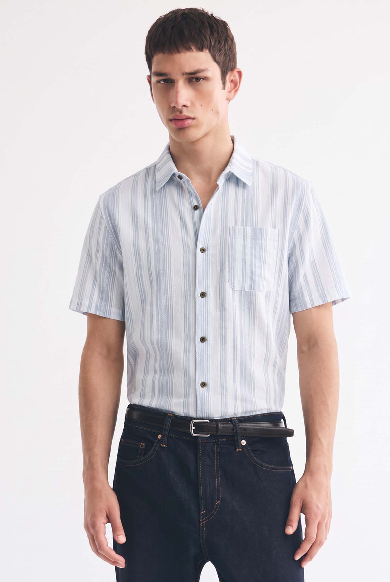 Men's Premium Striped Short-Sleeve Casual Shirt