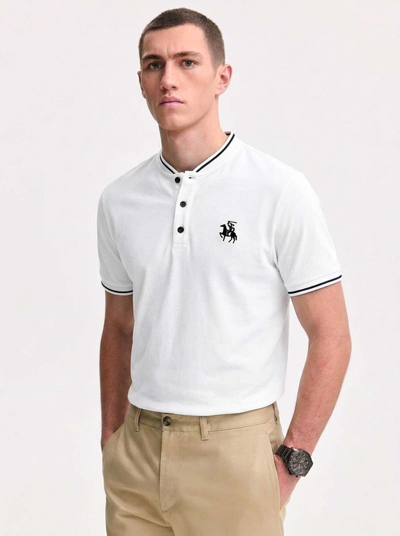 Men’s Premium Mandarin Collar Polo T-Shirt