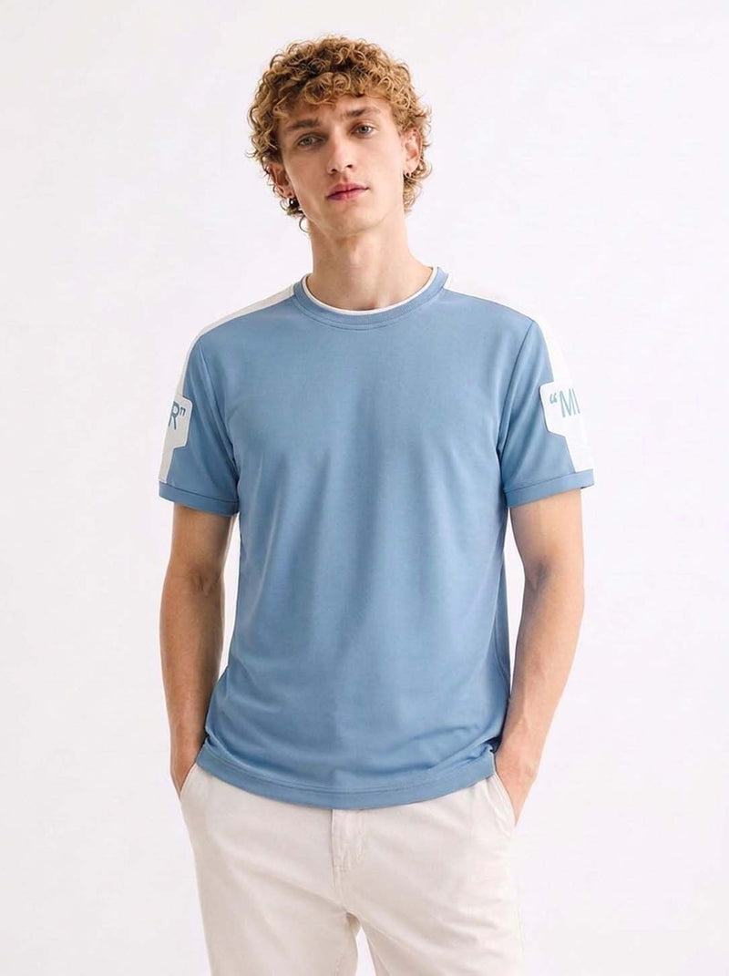 Men's Premium Shoulder Striped Round Neck T-Shirt