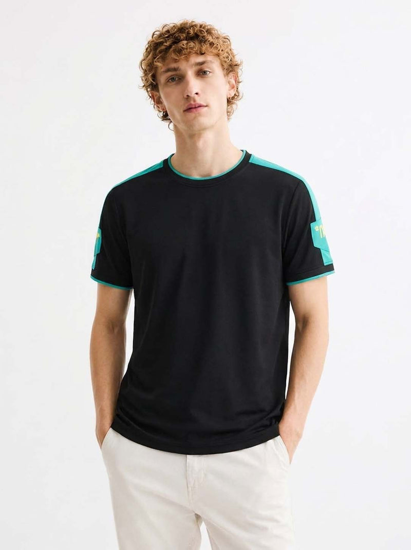Men's Premium Shoulder Striped Round Neck T-Shirt
