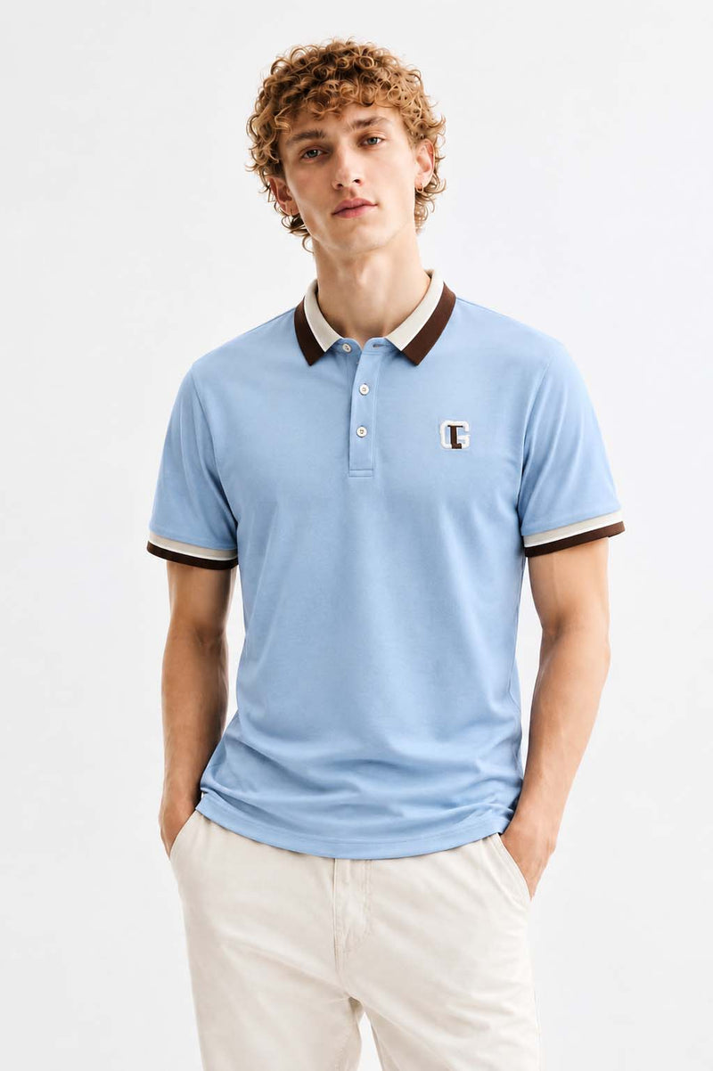 Men’s Premium Contrast Tipped Polo T-Shirt