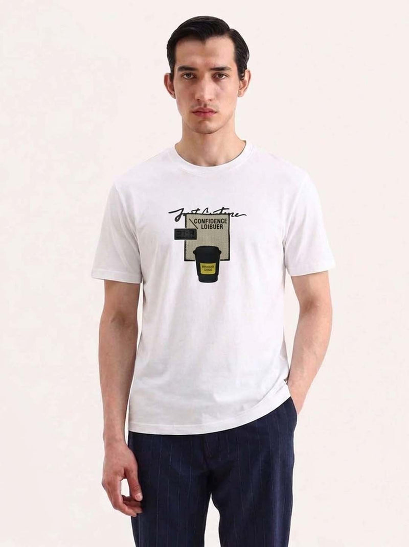 Men's Premium  Graphic Printed Round Neck T-Shirt