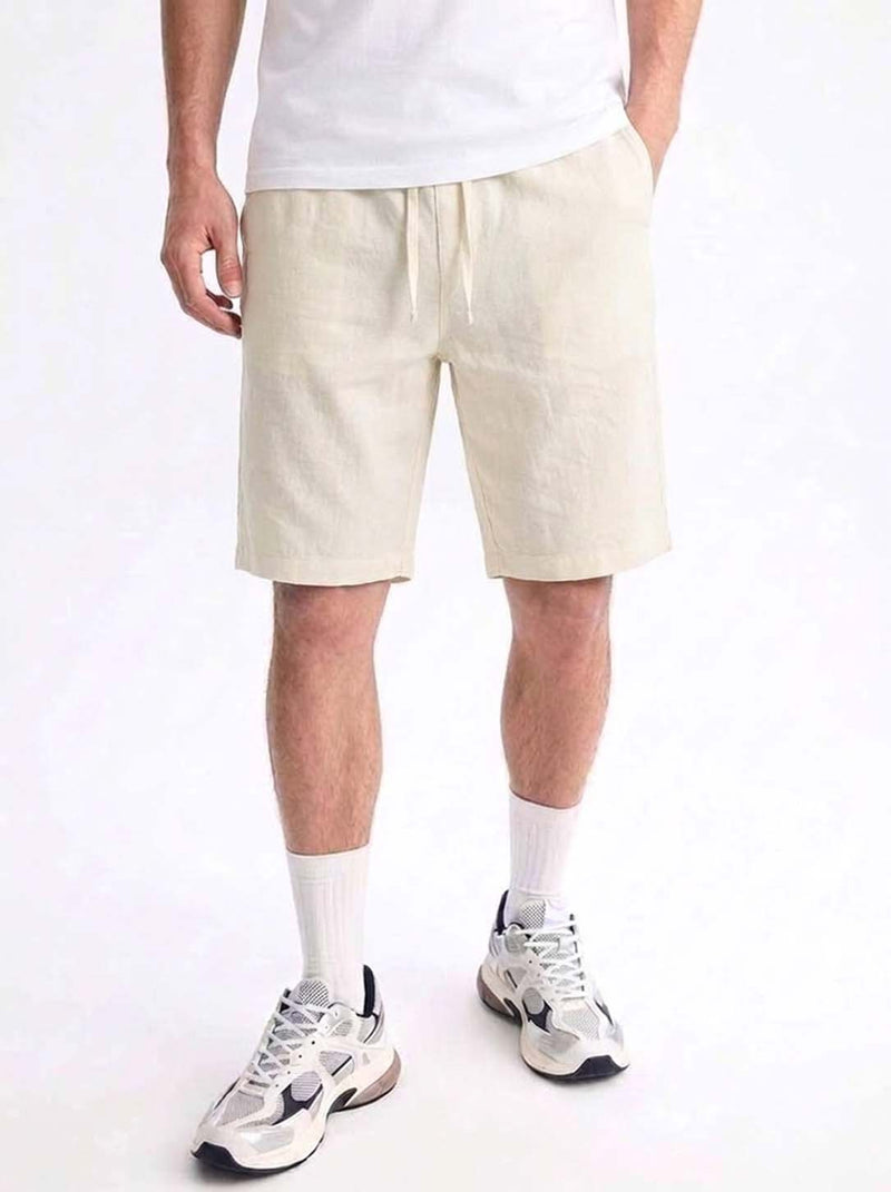Men's Premium Solid Elastic Waist Beach Shorts