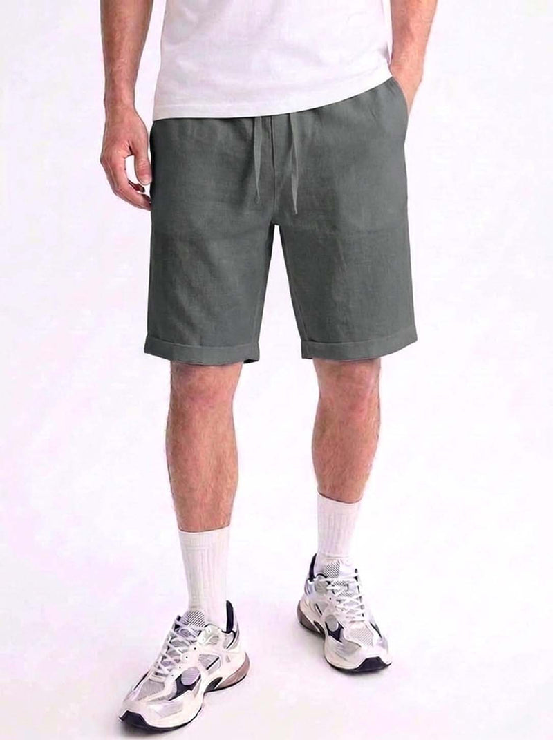 Men's Premium Solid Elastic Waist Beach Shorts