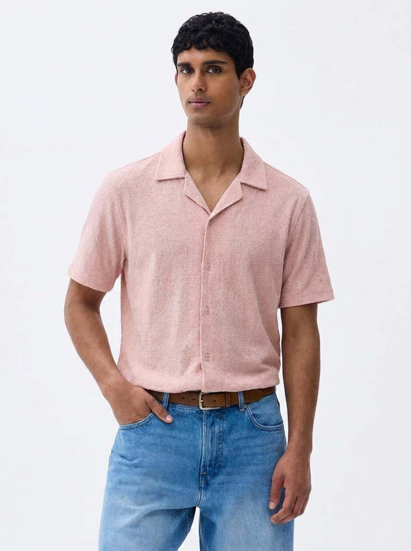 Men's Premium Textured Cuban Collar Shirt