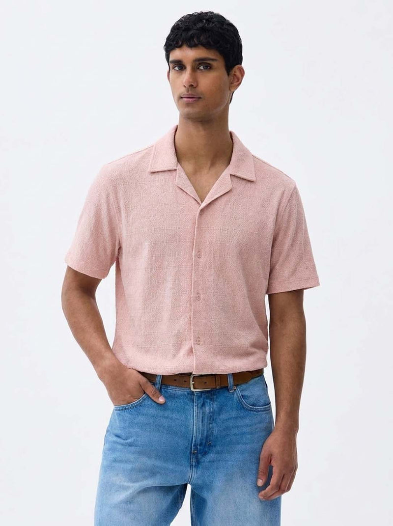 Men's Premium Textured Cuban Collar Shirt