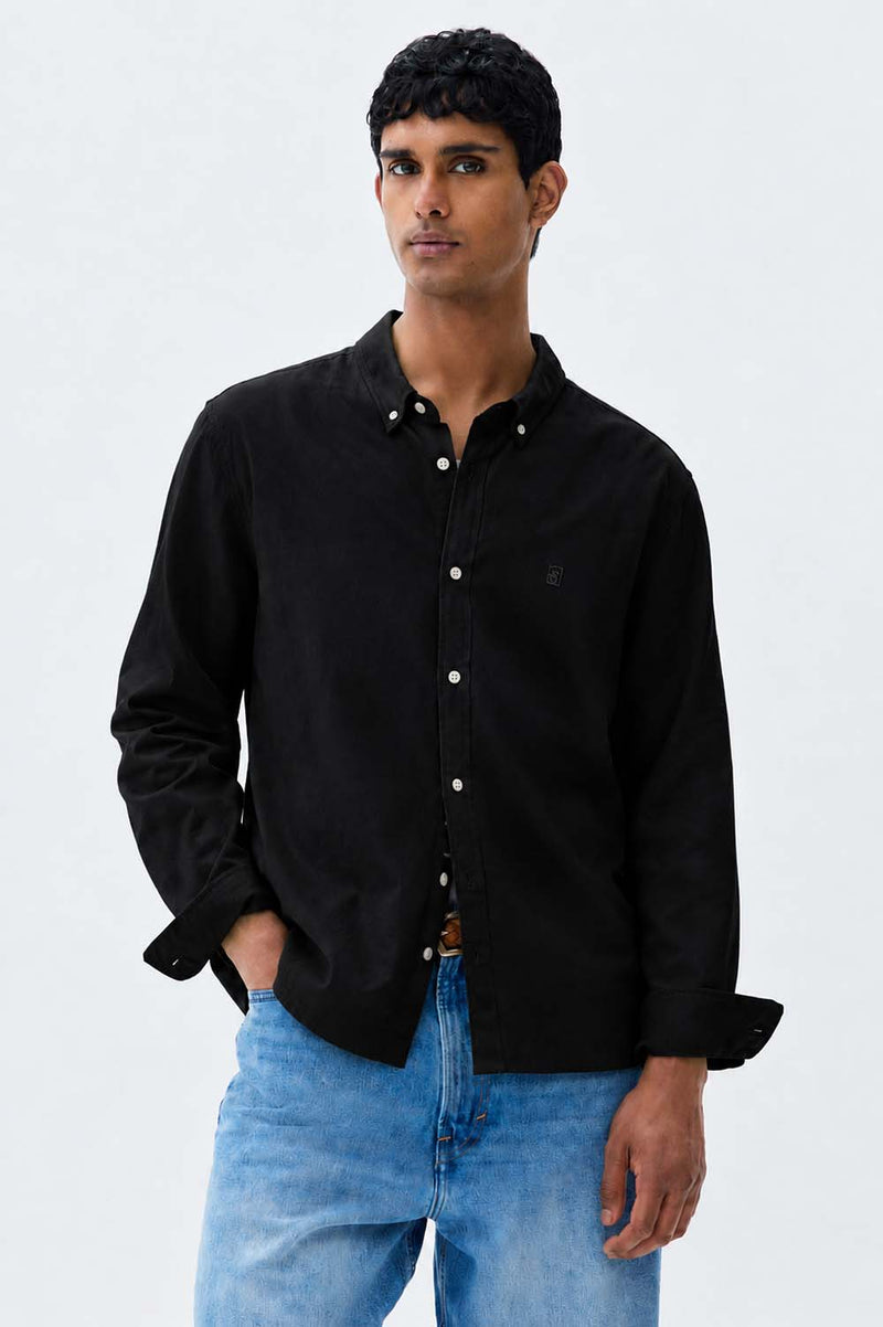 Men’s Premium Cotton Solid Casual Button-Down Shirt