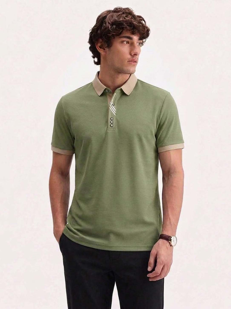 Men’s Premium Contrast Collar Polo T-Shirt