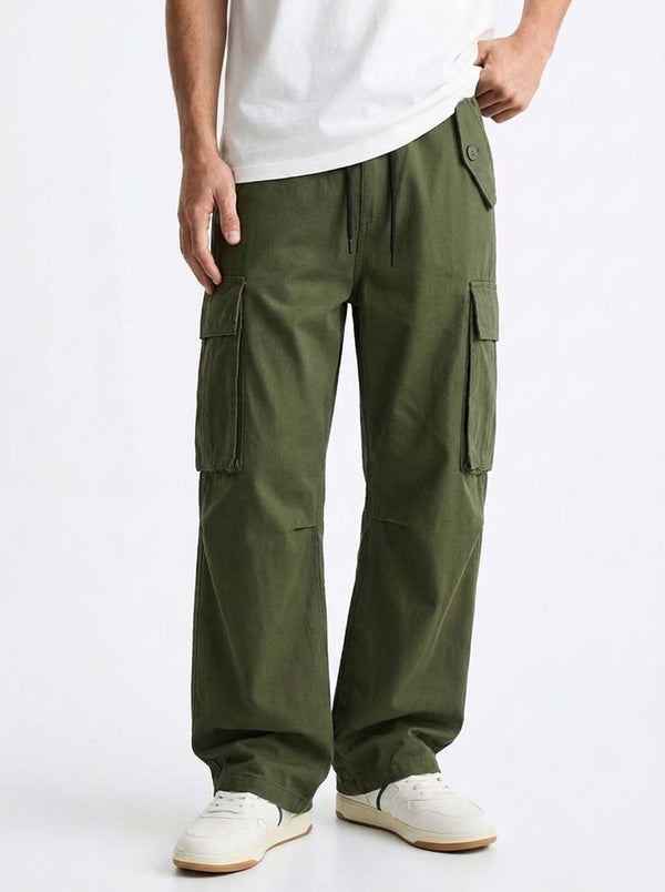 Men's Premium Relaxed Fit Cargo Pants with Multi-Pocket Design