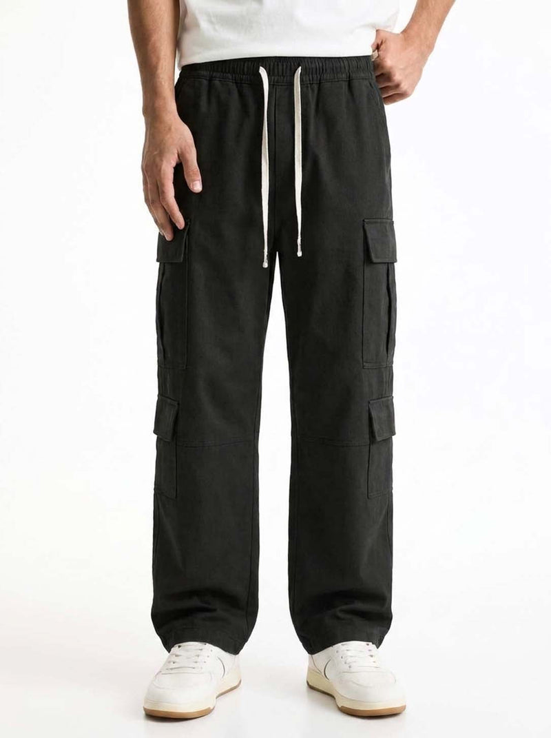 Men’s Premium Solid Relaxed Fit Utility Cargo Pants