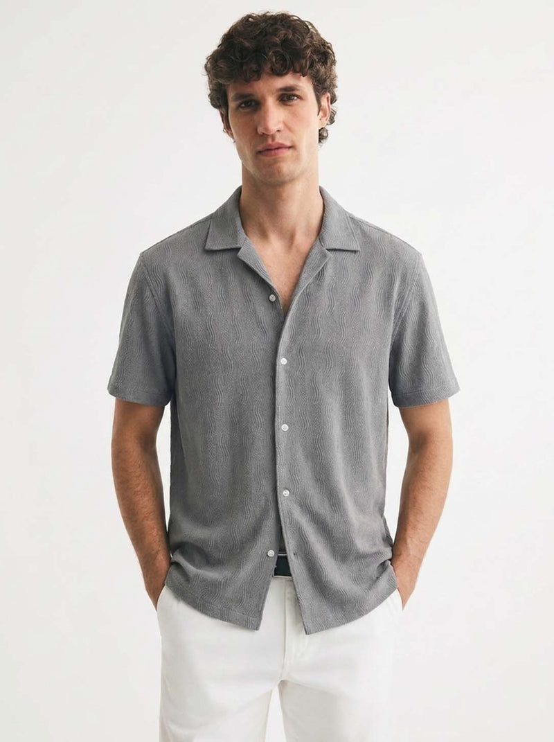 Men's Premium Textured Cuban Collar Shirt