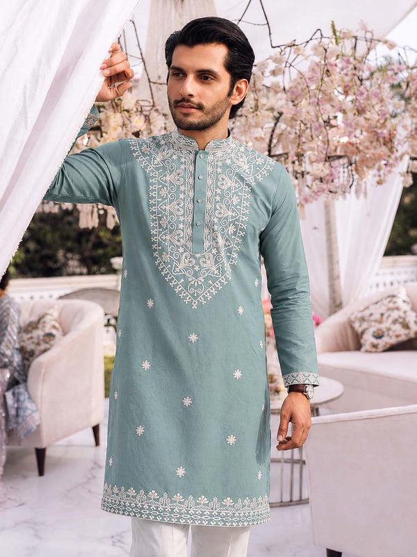 Men's Premium Embroidered Kurta – Elegant Festive Wear