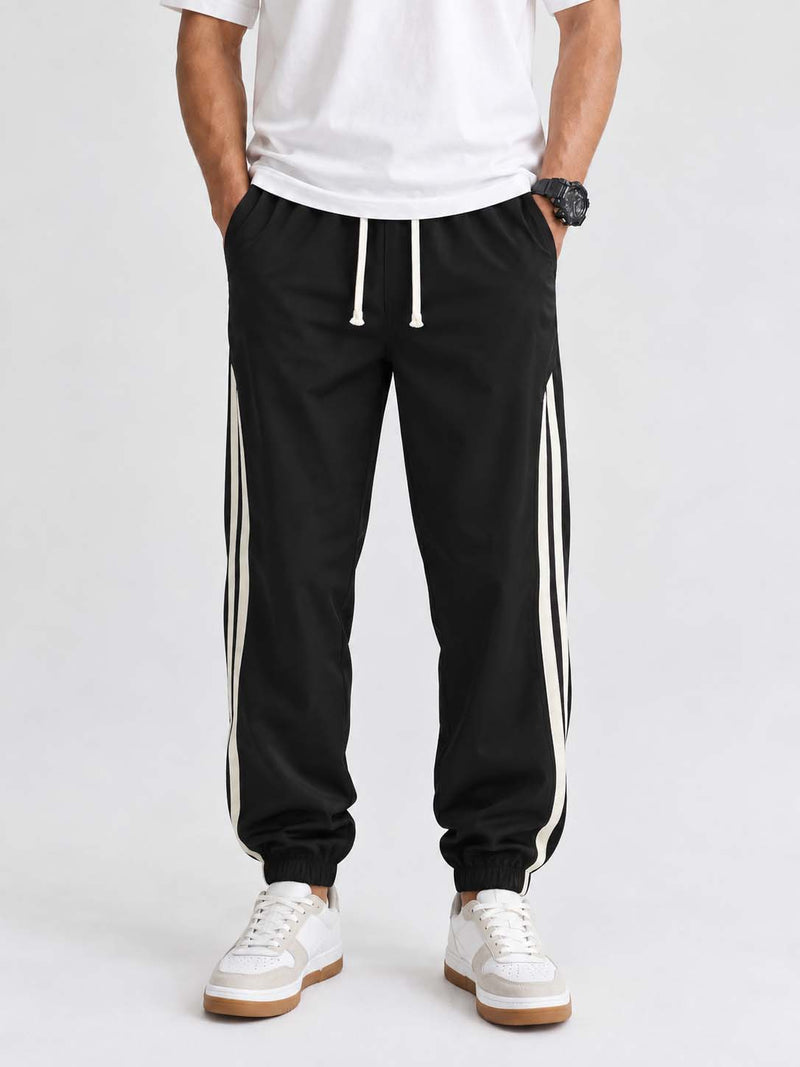 Men's Premium Double Side-Striped Cuffed Track pant