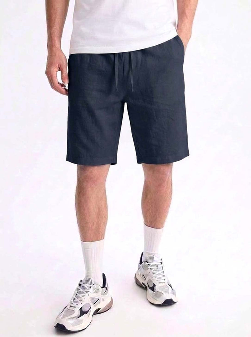Men's Premium Solid Elastic Waist Beach Shorts