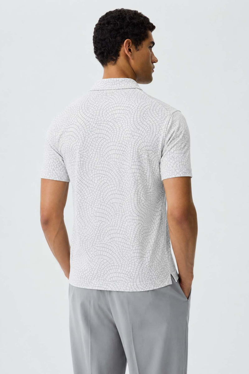 Men's Premium Printed Polo T-Shirt with Contrast Detailing