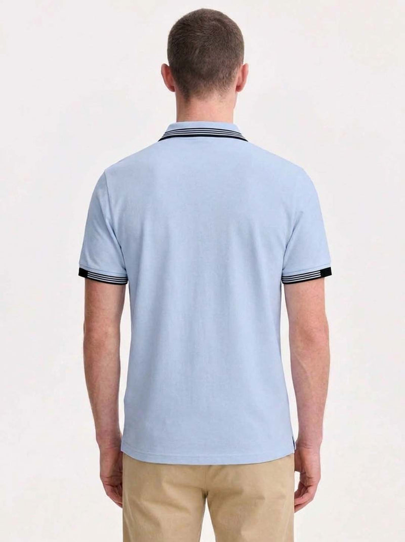 Men’s Premium Contrast Stripe Collar Polo T-Shirt