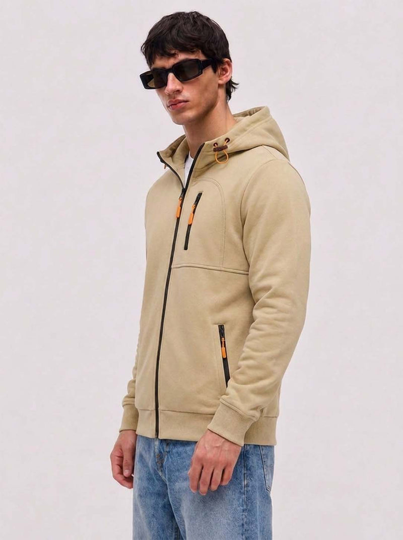 Men’s Premium Casual Full-Zip Fleece Hooded Jacket