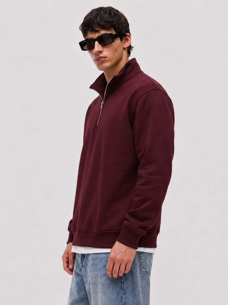 Men’s Premium Casual Full Sleeve Half-Zip Stand Collar Sweatshirt