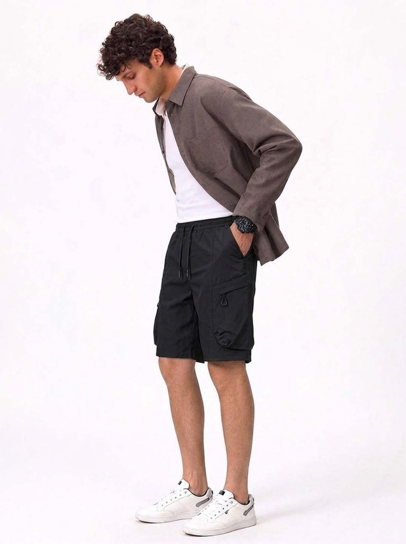 Men's Premium Relaxed Fix Elastic Waist Utility Shorts