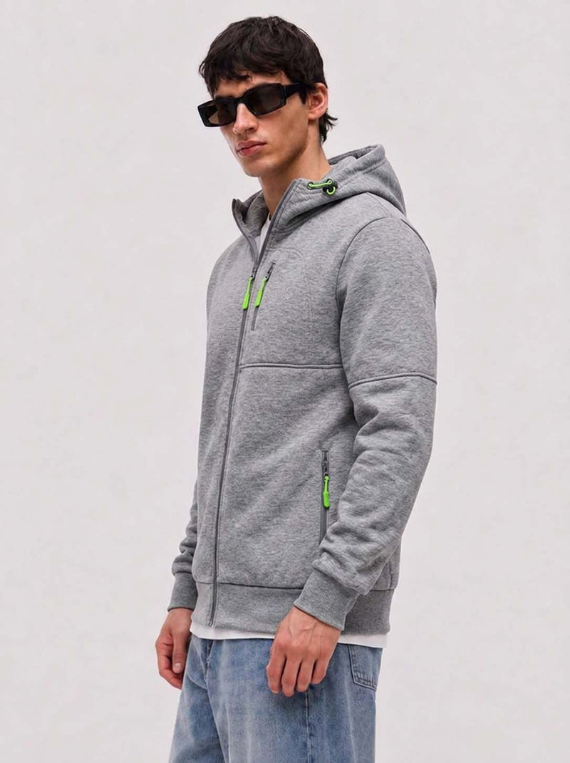 Men’s Premium Casual Full-Zip Fleece Hooded Jacket