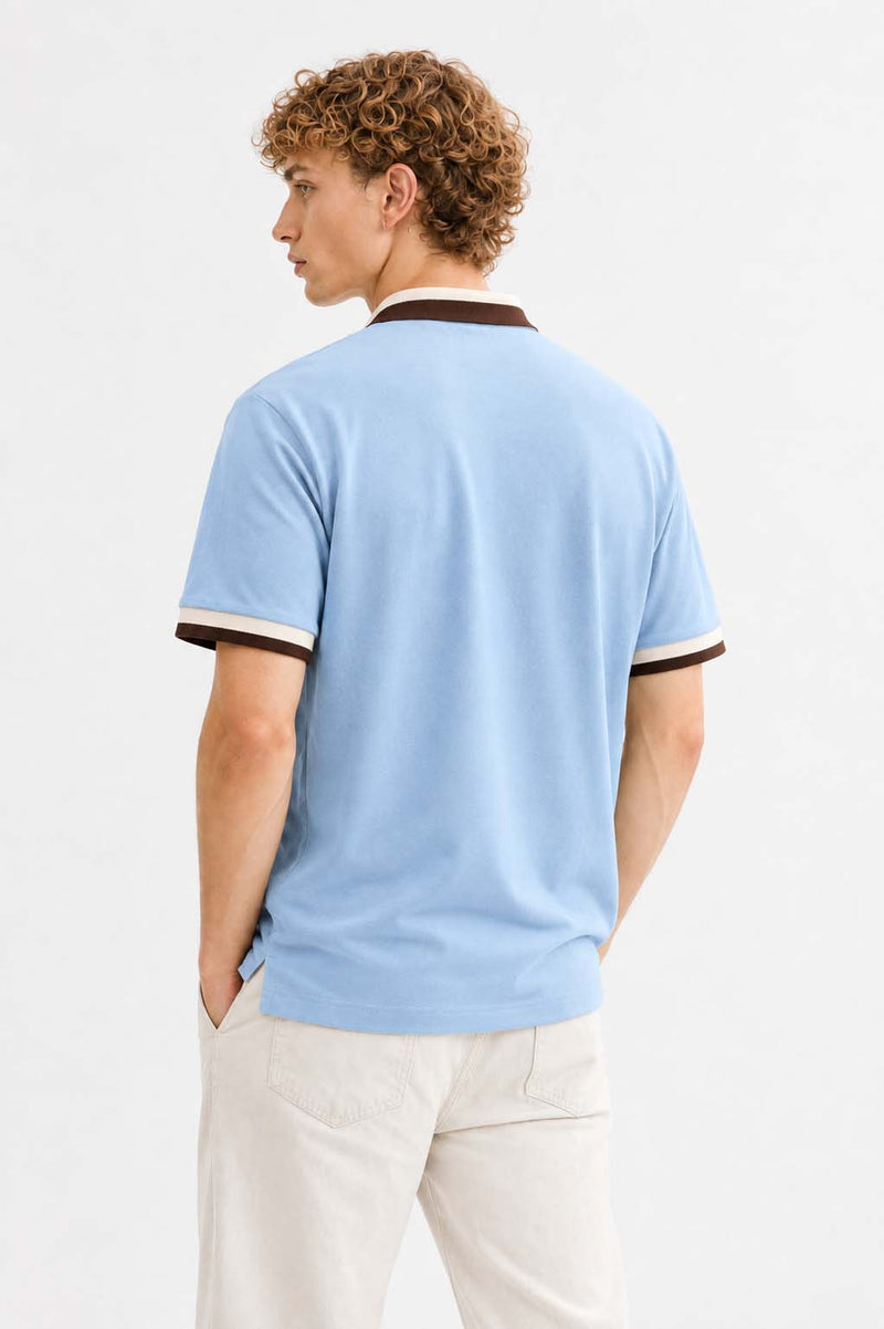 Men’s Premium Contrast Tipped Polo T-Shirt