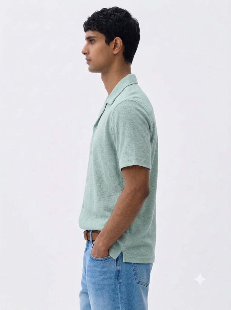 Men's Premium Textured Cuban Collar Shirt