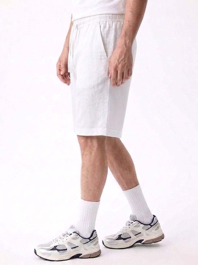 Men's Premium Solid Elastic Waist Beach Shorts