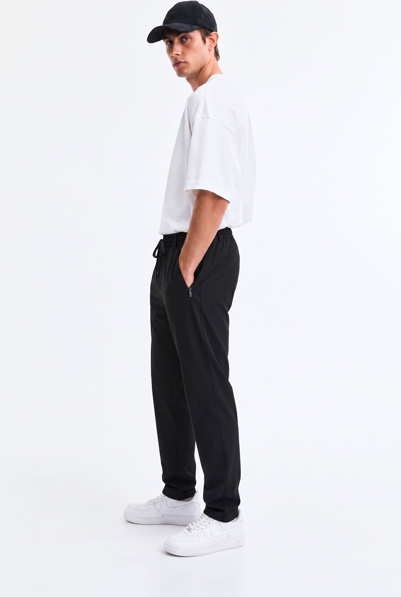 Men’s Premium Zipper-Pocket Elasticated Waist Trousers