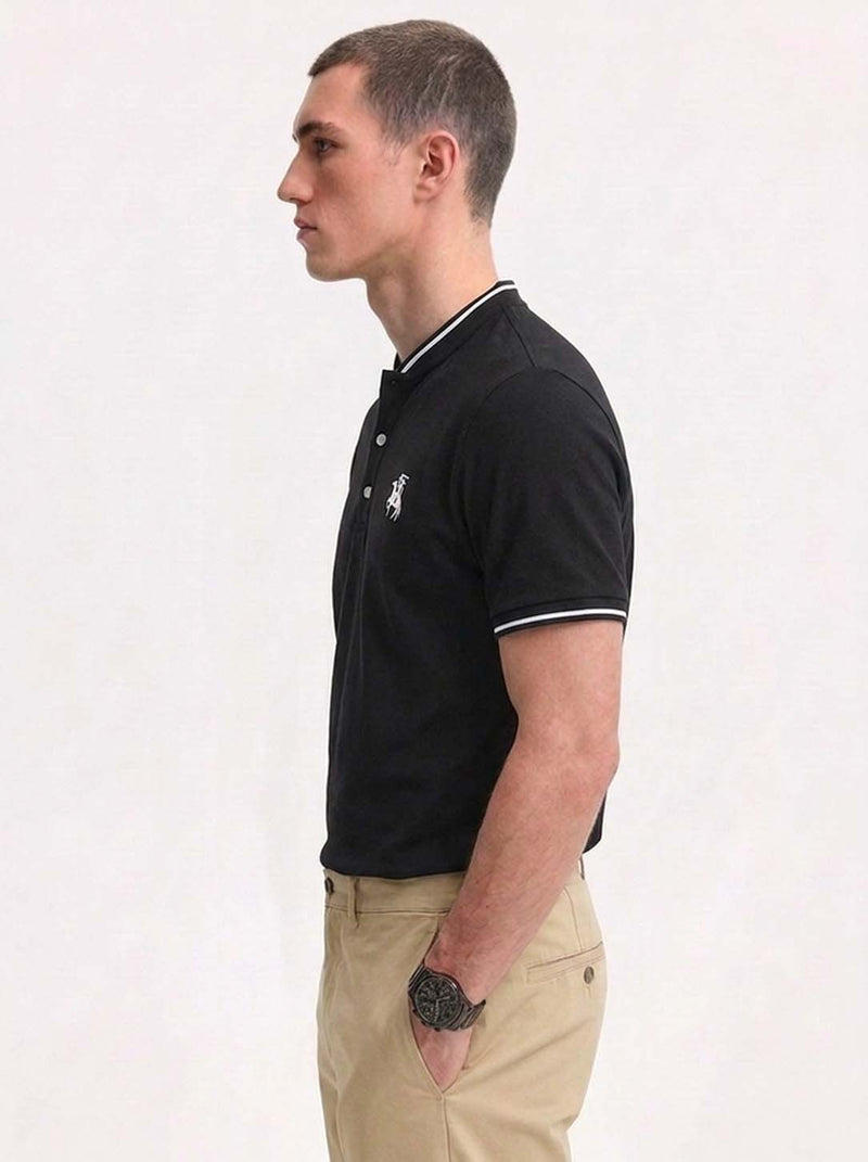 Men’s Premium Mandarin Collar Polo T-Shirt