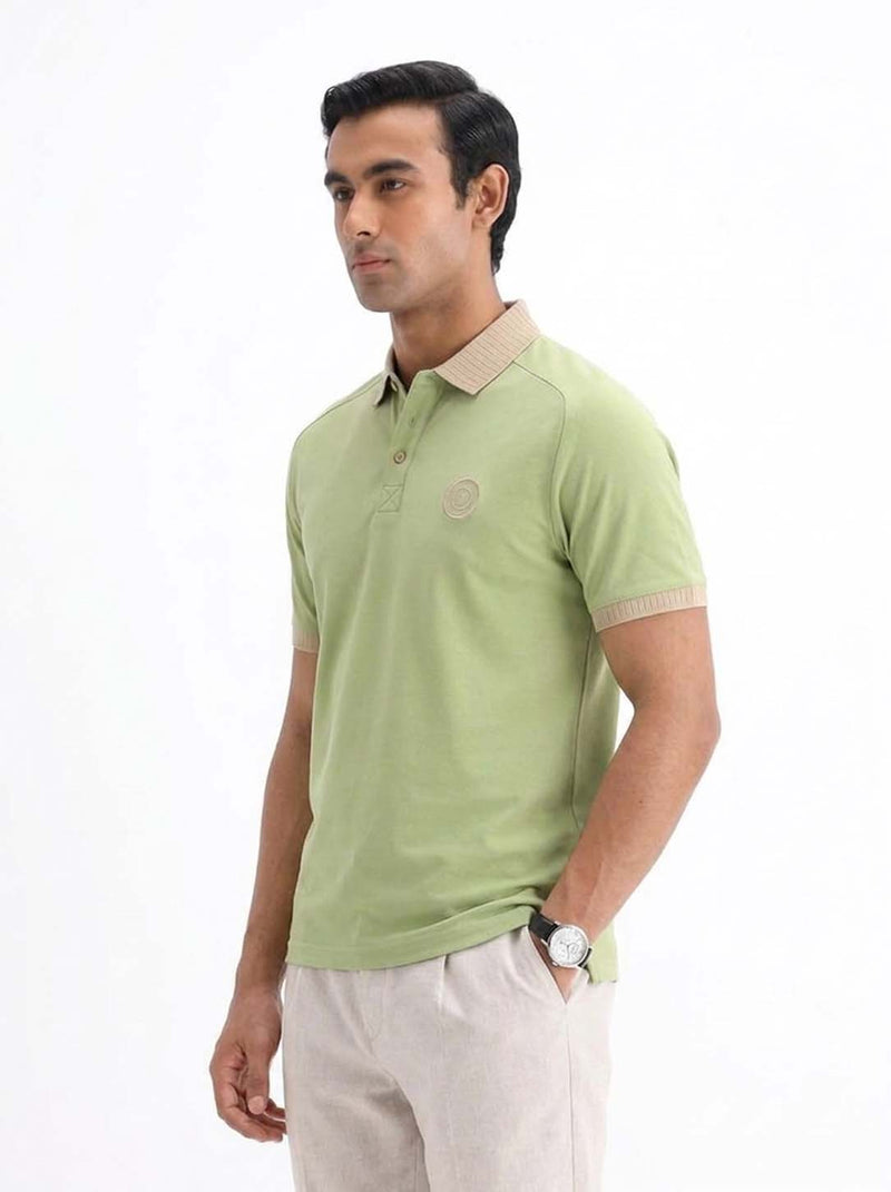 Men’s Premium Regular Contrast-Collar Polo T-Shirt