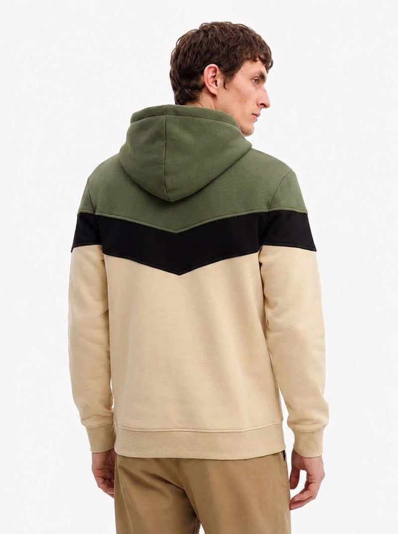 Men’s Color Block Hoodie Casual Pullover Sweatshirt
